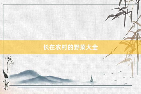 长在农村的野菜大全